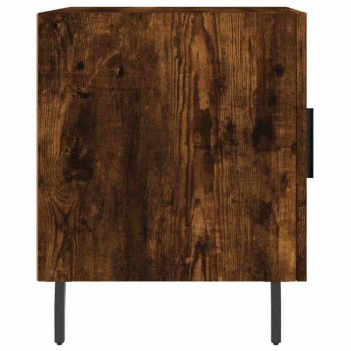Table de chevet chêne fumé 40x40x50 cm bois d'ingénierie – Image 5