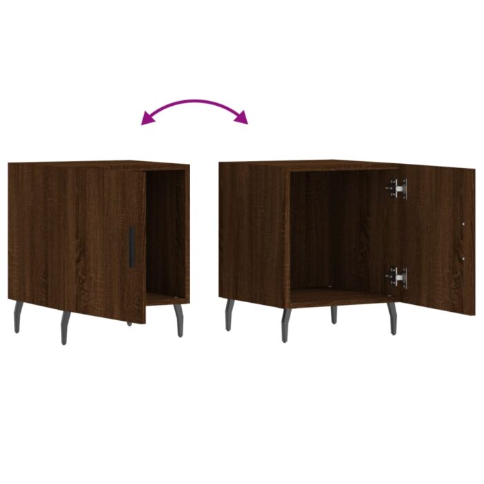 Tables de chevet 2pcs chêne marron 40x40x50cm bois d'ingénierie – Image 8