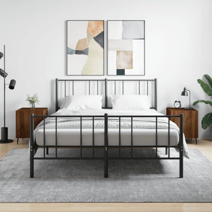 Tables de chevet 2pcs chêne marron 40x40x50cm bois d'ingénierie – Image 1