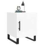 Tables de chevet 2 pcs blanc 40x40x50 cm bois d’ingénierie – Image 2