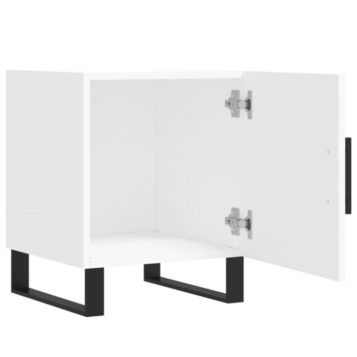 Tables de chevet 2 pcs blanc 40x40x50 cm bois d’ingénierie – Image 3