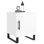 Tables de chevet 2 pcs blanc brillant 40x40x50 cm – Image 2