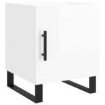 Tables de chevet 2 pcs blanc brillant 40x40x50 cm – Image 4