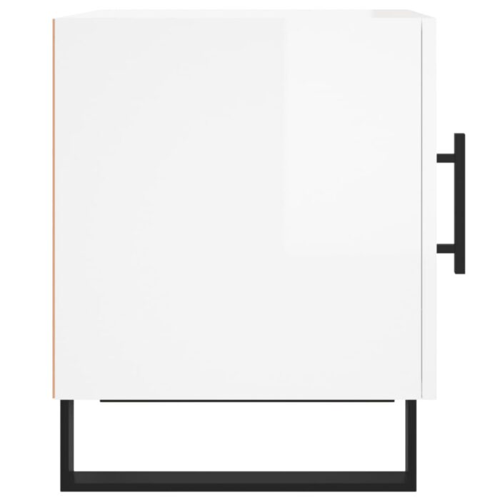 Tables de chevet 2 pcs blanc brillant 40x40x50 cm – Image 6