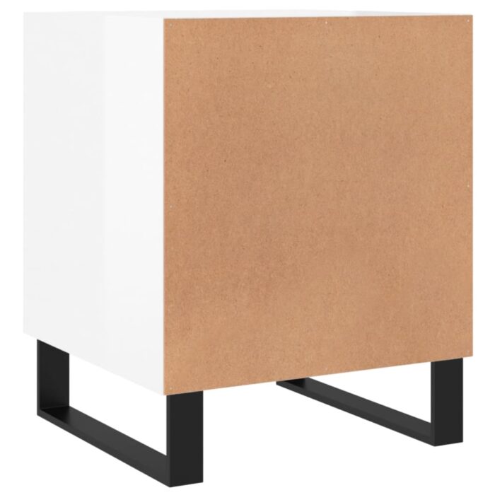 Tables de chevet 2 pcs blanc brillant 40x40x50 cm – Image 7