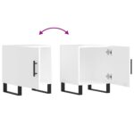 Tables de chevet 2 pcs blanc brillant 40x40x50 cm – Image 8