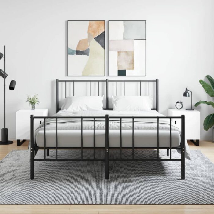 Tables de chevet 2 pcs blanc brillant 40x40x50 cm – Image 1