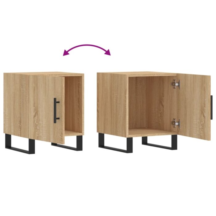 Tables de chevet 2 pcs chêne sonoma 40x40x50 cm bois ingénierie – Image 8