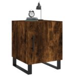 Tables de chevet 2 pcs chêne fumé 40x40x50 cm bois d'ingénierie – Image 2