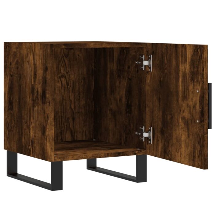 Tables de chevet 2 pcs chêne fumé 40x40x50 cm bois d'ingénierie – Image 3