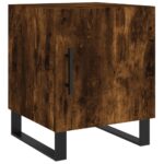 Tables de chevet 2 pcs chêne fumé 40x40x50 cm bois d'ingénierie – Image 4