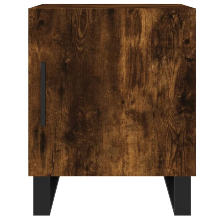 Tables de chevet 2 pcs chêne fumé 40x40x50 cm bois d'ingénierie – Image 5