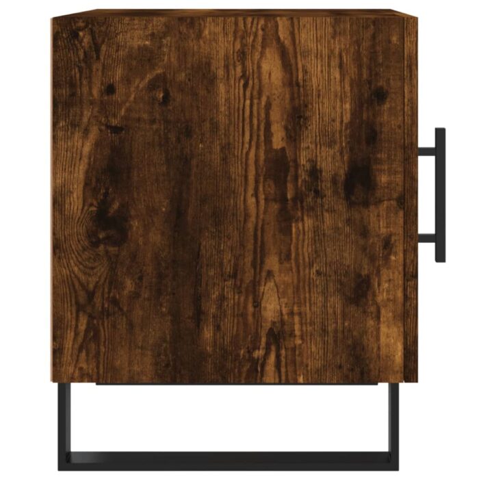 Tables de chevet 2 pcs chêne fumé 40x40x50 cm bois d'ingénierie – Image 6