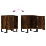 Tables de chevet 2 pcs chêne fumé 40x40x50 cm bois d'ingénierie – Image 8