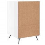 Table de chevet blanc brillant 40x40x66 cm bois d'ingénierie – Image 6