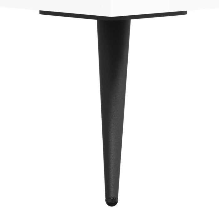 Table de chevet blanc brillant 40x40x66 cm bois d'ingénierie – Image 8