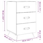 Table de chevet gris béton 40x40x66 cm bois d'ingénierie – Image 10