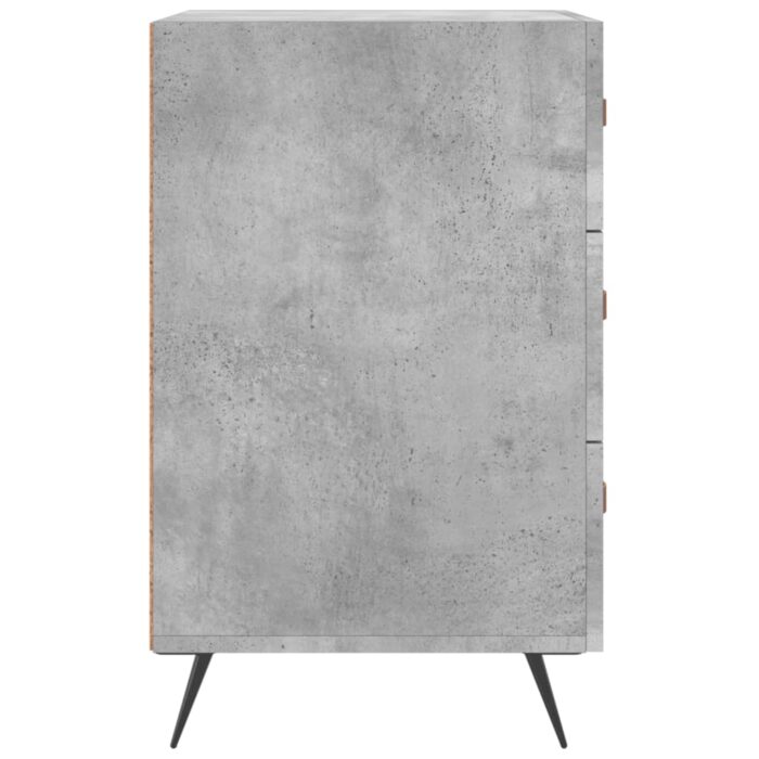 Table de chevet gris béton 40x40x66 cm bois d'ingénierie – Image 4