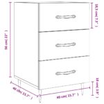 Table de chevet sonoma gris 40x40x66 cm bois d'ingénierie – Image 10