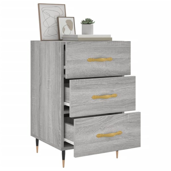 Table de chevet sonoma gris 40x40x66 cm bois d'ingénierie – Image 2