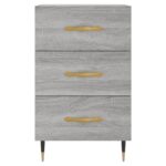 Table de chevet sonoma gris 40x40x66 cm bois d'ingénierie – Image 3