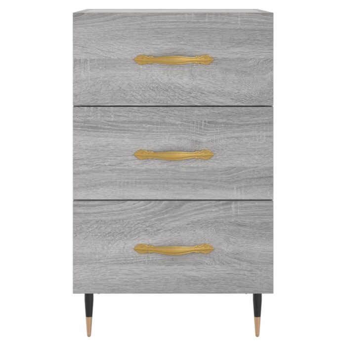 Table de chevet sonoma gris 40x40x66 cm bois d'ingénierie – Image 3