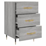 Table de chevet sonoma gris 40x40x66 cm bois d'ingénierie – Image 5