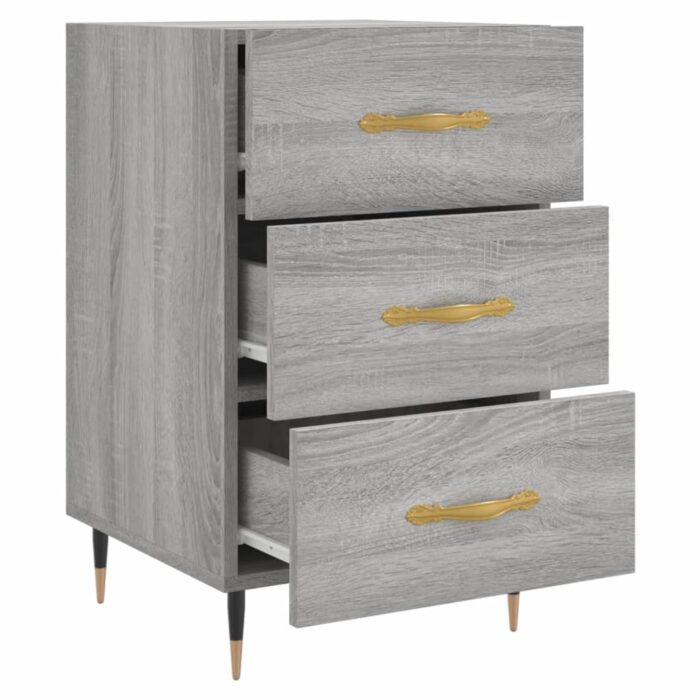 Table de chevet sonoma gris 40x40x66 cm bois d'ingénierie – Image 5