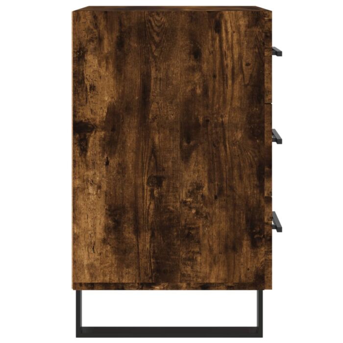 Table de chevet chêne fumé 40x40x66 cm bois d'ingénierie – Image 4