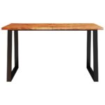 Table à manger 140x80x75 cm bois d'acacia solide à bord vif – Image 2
