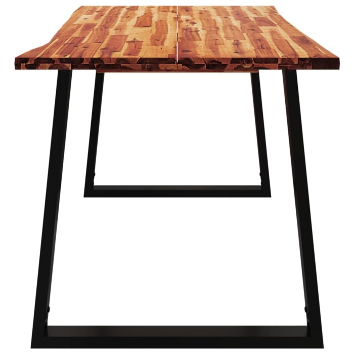 Table à manger 140x80x75 cm bois d'acacia solide à bord vif – Image 3