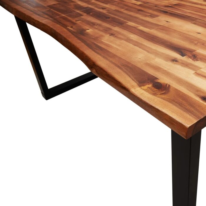 Table à manger 140x80x75 cm bois d'acacia solide à bord vif – Image 5