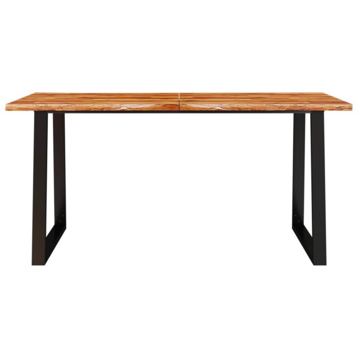 Table à manger 160x80x75 cm bois d'acacia solide à bord vif – Image 2