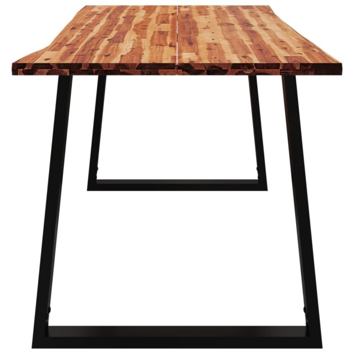 Table à manger 160x80x75 cm bois d'acacia solide à bord vif – Image 3