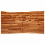 Table à manger 160x80x75 cm bois d'acacia solide à bord vif – Image 4