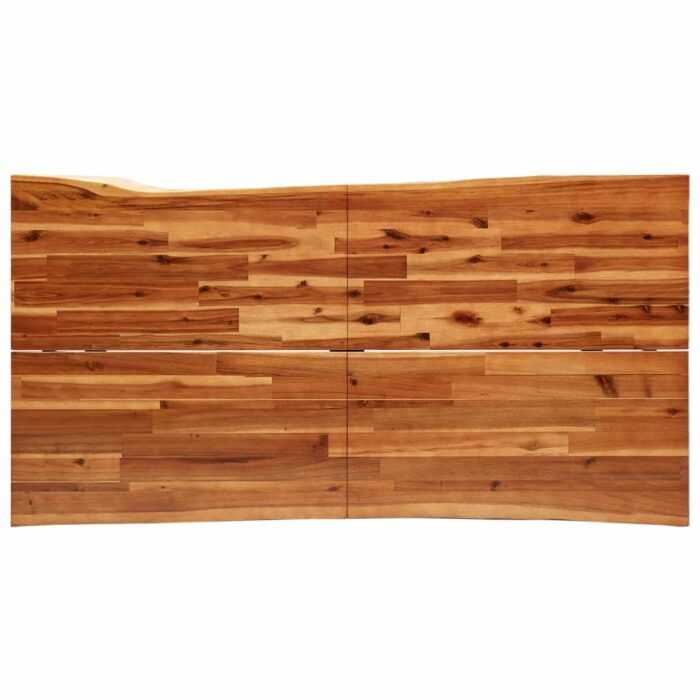 Table à manger 160x80x75 cm bois d'acacia solide à bord vif – Image 4