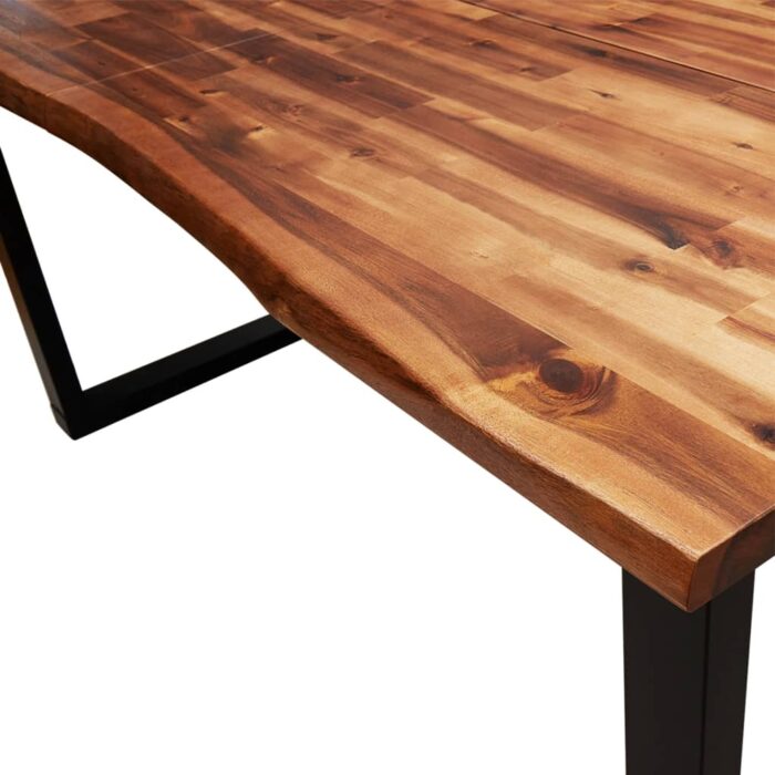 Table à manger 160x80x75 cm bois d'acacia solide à bord vif – Image 5
