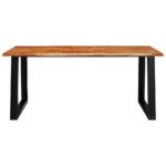 Table à manger 180x90x75 cm bois d'acacia solide à bord vif – Image 2