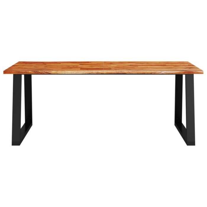 Table à manger 200x90x75 cm bois d'acacia solide à bord vif – Image 2