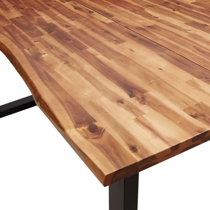 Table à manger 200x90x75 cm bois d'acacia solide à bord vif – Image 5