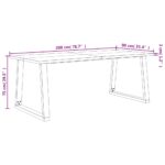 Table à manger 200x90x75 cm bois d'acacia solide à bord vif – Image 7