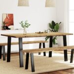 Table à manger 150x90x75 cm bois d'acacia solide