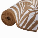 Tapis d'extérieur marron et blanc 80x250 cm design réversible – Image 3