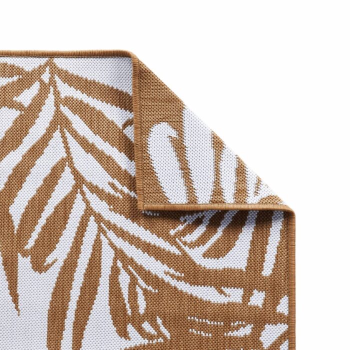 Tapis d'extérieur marron et blanc 80x250 cm design réversible – Image 4
