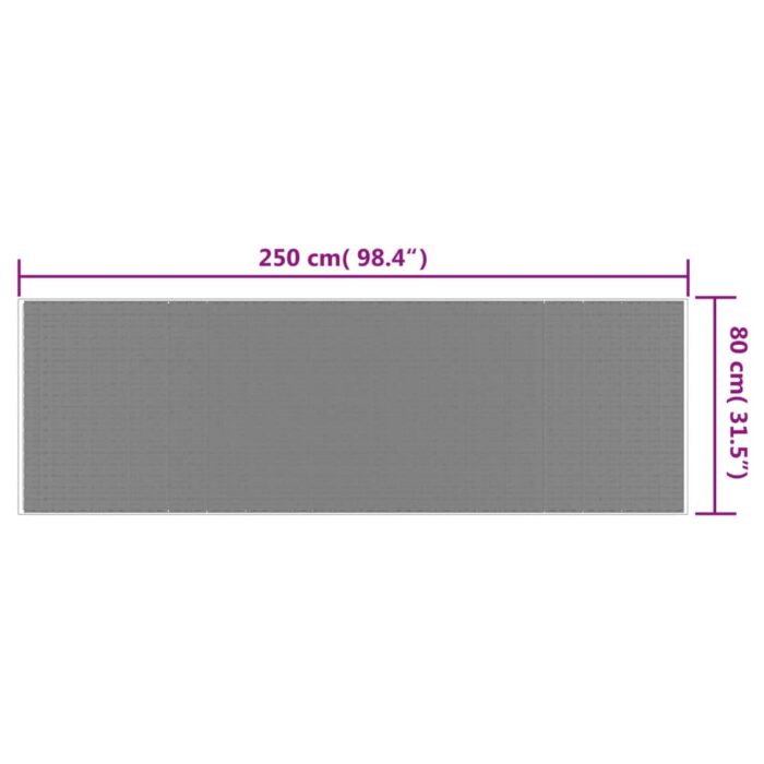 Tapis d'extérieur marron et blanc 80x250 cm design réversible – Image 5