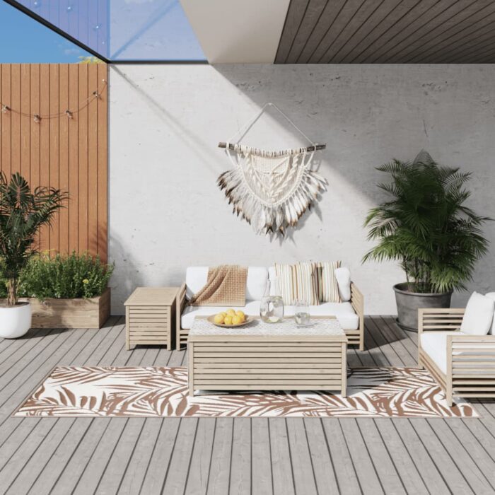 VXL8720845913472_m_en_hd_1.jpg Tapis d'extérieur marron et blanc 80x250 cm design réversible – Image 1
