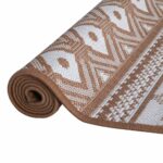Tapis d'extérieur marron et blanc 80x150 cm design réversible – Image 3