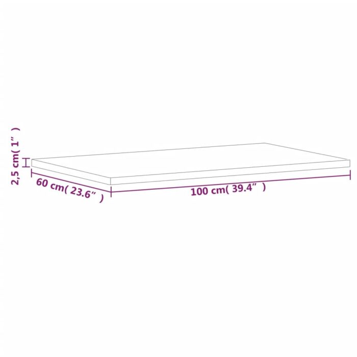 Dessus de table 100x60x2,5cm rectangulaire bois massif de hêtre – Image 5