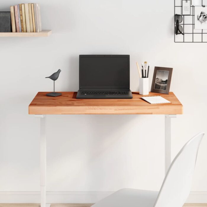 Dessus de table 80x40x4 cm rectangulaire bois massif de hêtre – Image 1