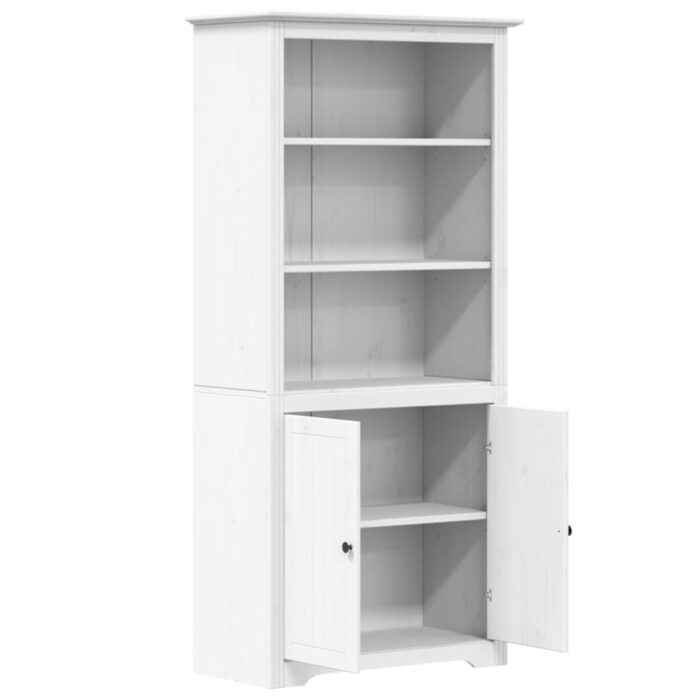 Bibliothèque BODO blanc 82x40x173 cm bois de pin massif – Image 2
